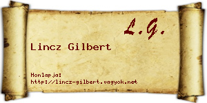 Lincz Gilbert névjegykártya